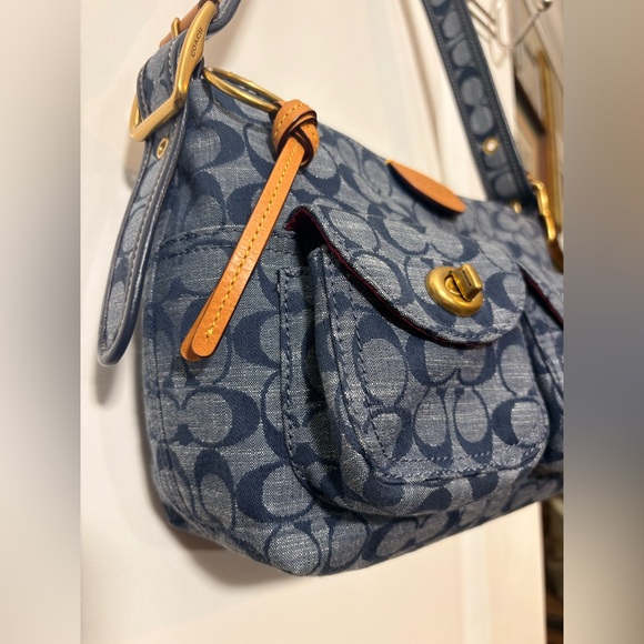 💙 Coach Signature Denim Cargo Shoulder Bag | 3239 - Picture 4 of 16